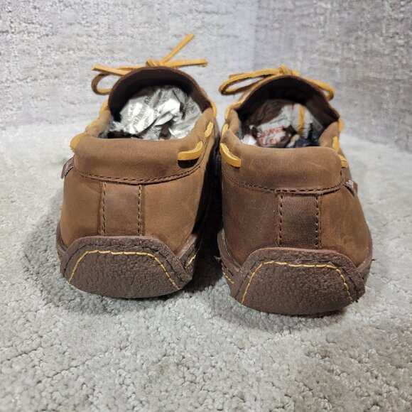L.L. Bean Men's Size 10M Leather Slip-On Moccasin Slippers Flannel Lined 212164 - Picture 4 of 10